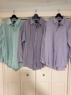 Lands' End Men's Dress Shirt Set - Mint Green, Light Purple, Lavender